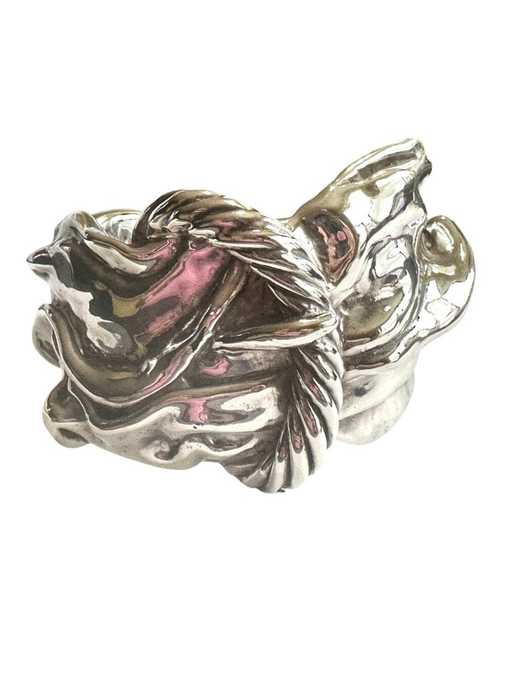 Sterling Silver Wide Cuff Bracelet 925 Belt Design 52g Statement